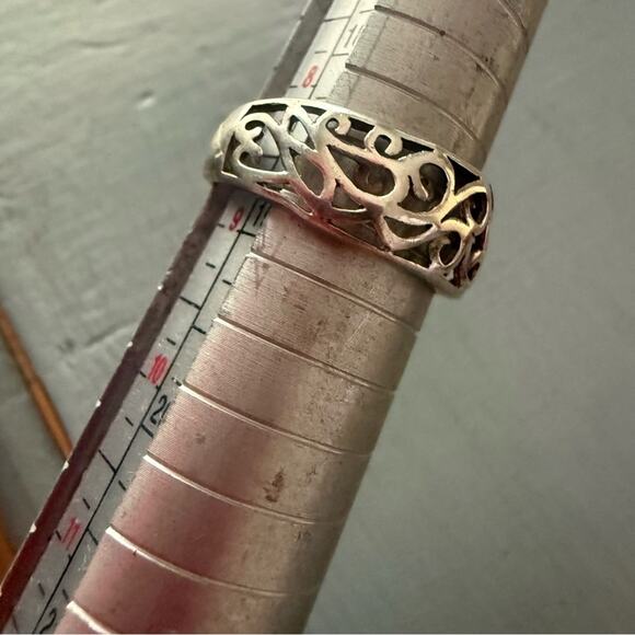 NF 925 Sterling Silver Scroll Ring Size 8.5 - Picture 10 of 13